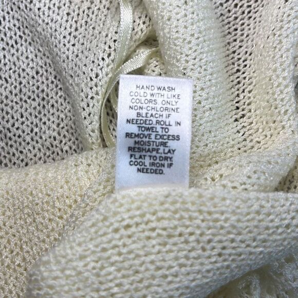 Rubbish EUC Cream Lightweight Knit Racerback Crochet Hem Tank Sz XS - Picture 7 of 9